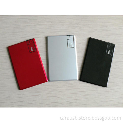 CaraUSB personalized Aluminum metal bank card type Usb flash disk custom drawing card chip can be printed Logo